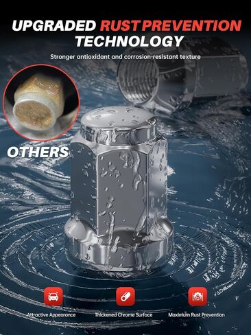 Sposuit M12x1.5 Lug Nuts - Replacement for 2001-2023 Ford Escape, 2003-2018 Focus, 2006-2020 Fusion - Closed End Chrome Lug Nut(20 Pcs) in Kuwait