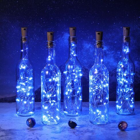 Rtteri 12 Sets Small Empty Wine Bottles with Cork Lights Centerpiece and 30 LED Battery Operated Cork Lights for Birthday Wedding Party Decoration(375 ml,Warm White) in Saudi Arabia