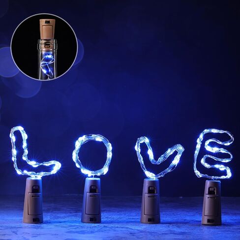 Rtteri 12 Sets Small Empty Wine Bottles with Cork Lights Centerpiece and 30 LED Battery Operated Cork Lights for Birthday Wedding Party Decoration(375 ml,Warm White) in Saudi Arabia