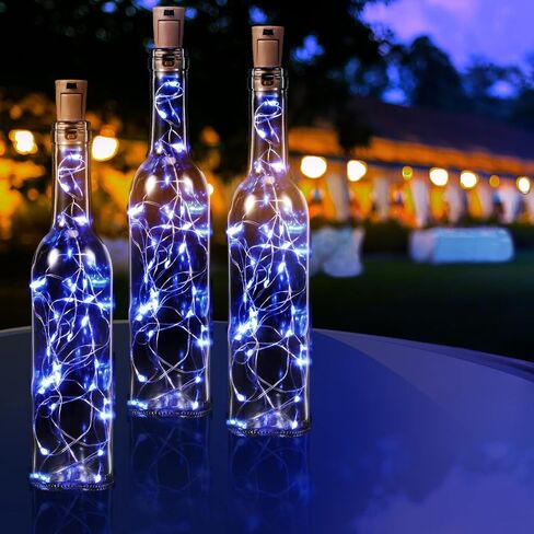 Rtteri 12 Sets Small Empty Wine Bottles with Cork Lights Centerpiece and 30 LED Battery Operated Cork Lights for Birthday Wedding Party Decoration(375 ml,Warm White) in Saudi Arabia