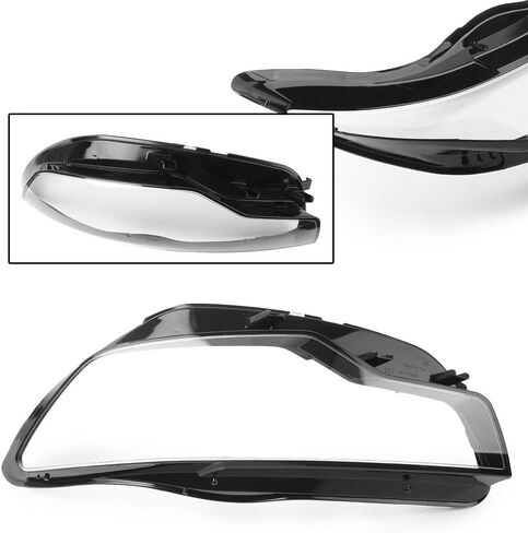 CNARDG24 1PC BLACK & CLEAR LINDAMP Lens Cover Placension لـ C7 A6L A61 2013 2014 ، الجانب الأيسر in Kuwait
