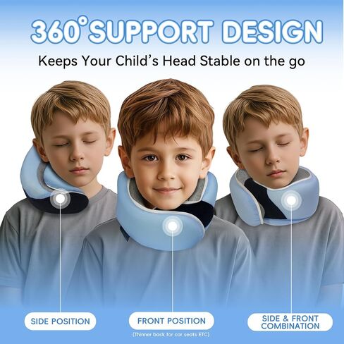Orthopedic Neck Pillow, Travel Neck Pillows for Airplanes, Memory Foam Kit, 360° Head Support, Airplane Pillow Set with 3D Contoured Eye Masks, Earplugs, and Luxury Mesh Bag (Black) in Saudi Arabia