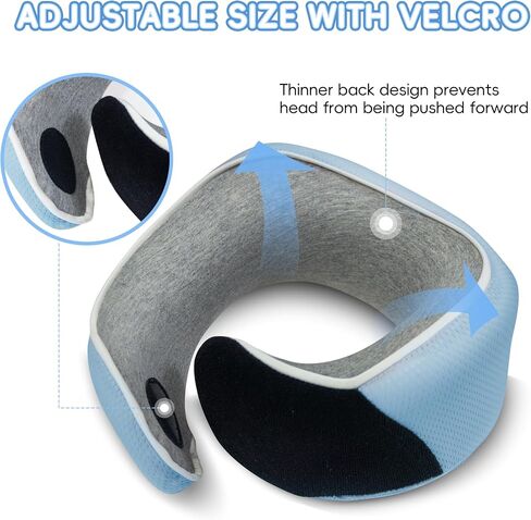 Orthopedic Neck Pillow, Travel Neck Pillows for Airplanes, Memory Foam Kit, 360° Head Support, Airplane Pillow Set with 3D Contoured Eye Masks, Earplugs, and Luxury Mesh Bag (Black) in Saudi Arabia