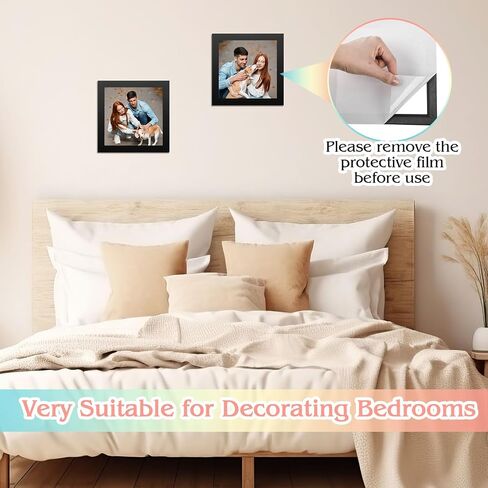 Harloon 18 Pcs Magnetic Diamond Art Frames 6 x 6 Inch Diamond Art Self Adhesive Picture Frame Magnetic Frame for Painting Pictures Canvas Room Wall Window Door Decorations Accessories, Black in Saudi Arabia