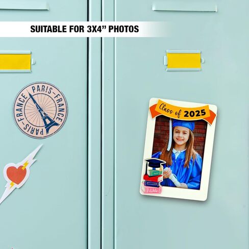Graduation Photo Frame, Wooden Magnetic Photo Frame for Refregerator, Class of 2025, Graduation Gift 2025, School Locker Decoration, High School Grad Gift in Saudi Arabia