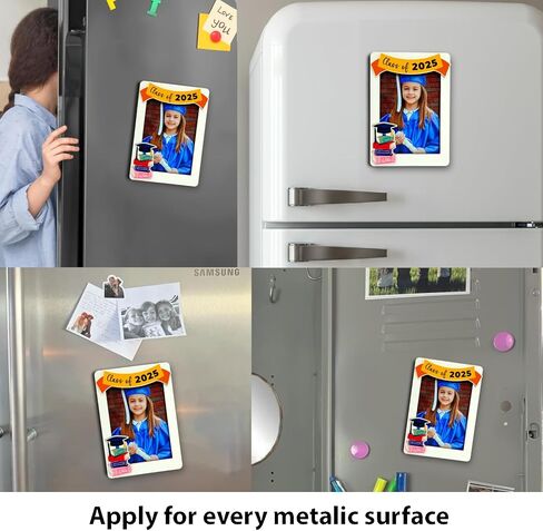 Graduation Photo Frame, Wooden Magnetic Photo Frame for Refregerator, Class of 2025, Graduation Gift 2025, School Locker Decoration, High School Grad Gift in Saudi Arabia
