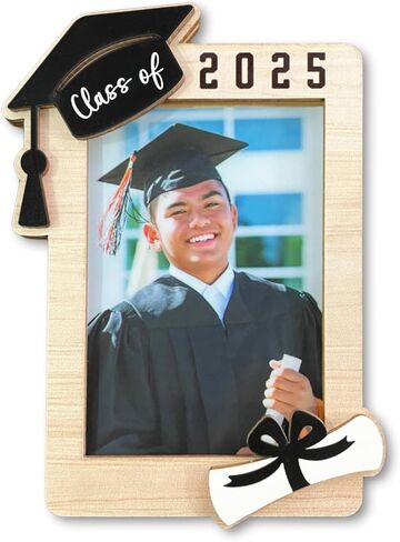 Graduation Photo Frame, Wooden Magnetic Photo Frame for Refregerator, Class of 2025, Graduation Gift 2025, School Locker Decoration, High School Grad Gift in Saudi Arabia