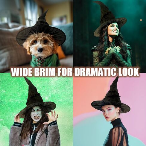Halloween Black Witch Hat Black Witches Hat for Women Halloween Costumes Accessories in Saudi Arabia