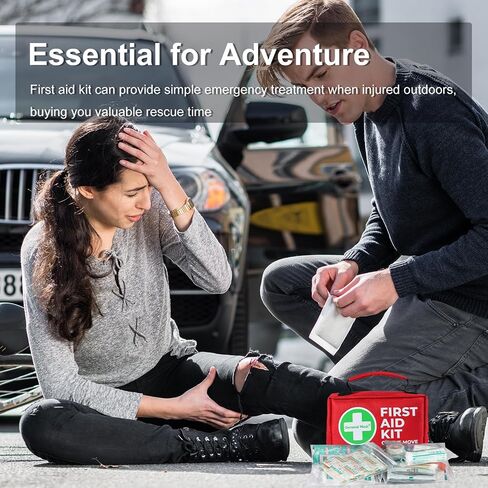 General Medi First Aid Kit - 150 Pieces Small Compact First Aid Kit Bag - Includes Instant Cold Pack, Emergency Blanket for Travel, Home, Office, Vehicle, Camping in Kuwait