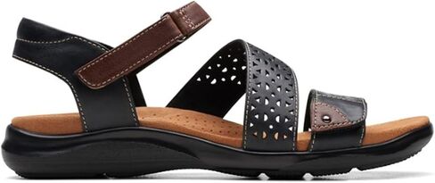 صندل مسطح نسائي من Clarks Kitly Way، جلد الكرز، 10 عرض، 26177801 in Saudi Arabia