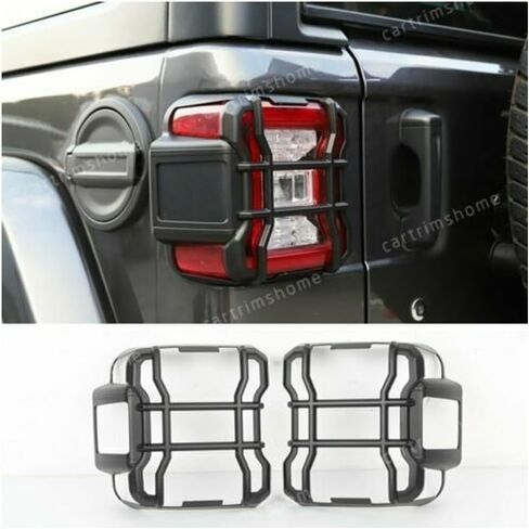 Tail Light Guard Trim ABS الإطار الأسود 2pcs الخلفي اليسار اليسرى لسيارة Jeep لـ Wrangler 2018-2023 in Kuwait
