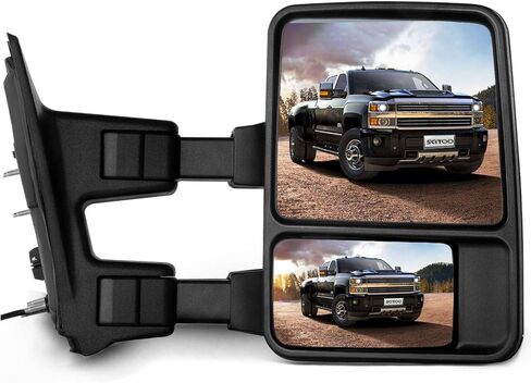 المرايا الجانبية اليمنى للركاب من SCITOO تناسب 2008-2016 لفورد لـ F-250 لـ F-350 لـ F-450 لـ F-550 Super Duty مع إشارة انعطاف ساخنة تصغير يدوي وطي in Saudi Arabia
