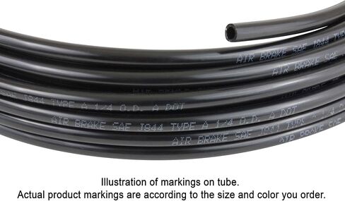 MyTee Products Air Brake Tubing Kit - (1/4 "، 3/8" ، 1/2 "× 100 ') أسود SAE J844 NYLON DOT معتمد | خرطوم الخط الهوائي لنظام الفرامل in Saudi Arabia