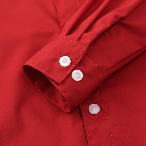 Spring&Gege Boys Long Sleeve Dress Shirts Stretch Wrinkle Free Formal Uniform Solid in Saudi Arabia