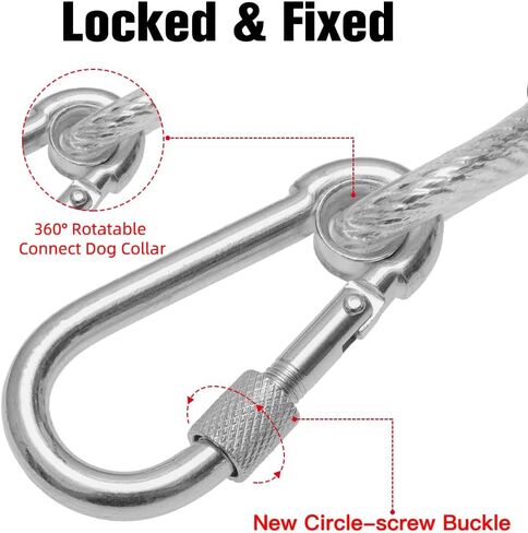 Mihachi 6ft Dog Leash Chew Proof - Sturdy Reflective Cable Lead with Padded Handle & Rock Climbers Carabiner for Small Medium Large Dogs Outdoor Walking, Climbing, Training in Saudi Arabia