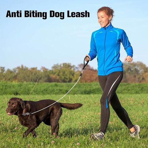 Mihachi 6ft Dog Leash Chew Proof - Sturdy Reflective Cable Lead with Padded Handle & Rock Climbers Carabiner for Small Medium Large Dogs Outdoor Walking, Climbing, Training in Saudi Arabia