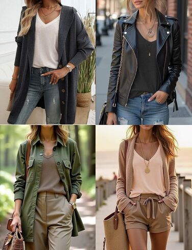 Ekouaer 3 Pack Long Sleeve Shirts for Women V Neck T Shirt Fall Casual Tops Basic Base Layer Undershirts Tees 2025 S-XXL in Saudi Arabia