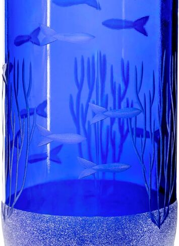 Rolf Glass School of Fish Twice حول إبريق الأزرق و Mini Sipper | 13oz قاذف زجاجي معاد تدويره و 2 "Mini Sipper | تذوق Tequila | مصنوعة من زجاجات معاد تدويرها | محفورة في الولايات المتحدة الأمريكية | 2pc + مجموعة هدايا in Kuwait