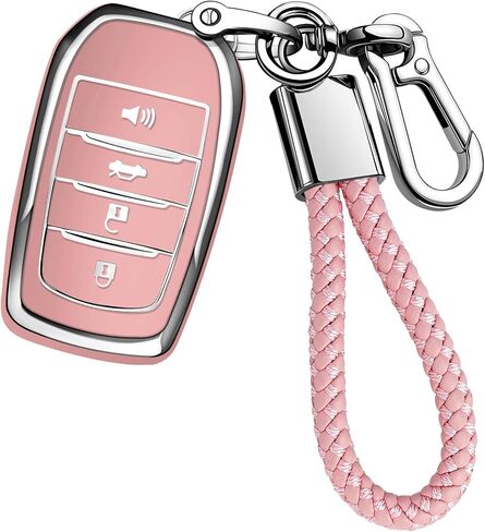JOYEAR for Toyota Key Fob Cover with Key chain Compatible with 2025 Camry 2020-2025 RAV4 Prime 2019-2025 Land Cruiser 2021-2025 Venza Hilux Grand Highlander Tundra Corolla BZ4X (Gold-Green) in Saudi Arabia
