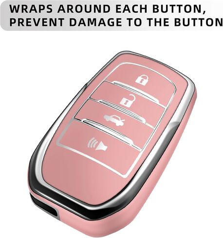 JOYEAR for Toyota Key Fob Cover with Key chain Compatible with 2025 Camry 2020-2025 RAV4 Prime 2019-2025 Land Cruiser 2021-2025 Venza Hilux Grand Highlander Tundra Corolla BZ4X (Gold-Green) in Saudi Arabia