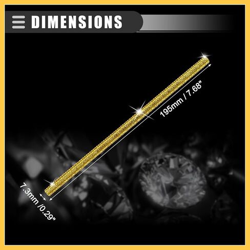 Universal Bling Car Vent Outlet Trim for Women, Rhinestone Car Interior Parts, Air Conditioner Vent Outlet Trim Decoration Strip, PVC Rhinestone, Yellow, 12Pcs Auto Replacer in Saudi Arabia