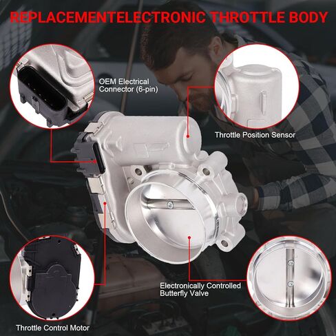 Electronic Throttle Body Compatible with Chrysler, for Dodge, for Jeep &Ram - 200, 300, Pacifica, Town & Country, Charger, Avenger, Challenger, Durango, Grand Cherokee, Wrangler, 1500 - # 5184349AB in Saudi Arabia