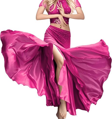 Women's Chiffon Split Swing Long Belly Dancing Skirt for Tribal Belly Dance Skirt in Kuwait