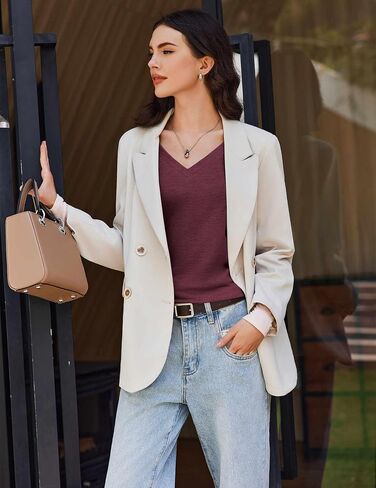 Ekouaer 3 Pack Long Sleeve Shirts for Women V Neck T Shirt Fall Casual Tops Basic Base Layer Undershirts Tees 2025 S-XXL in Saudi Arabia