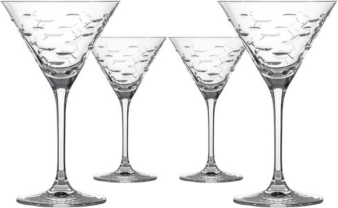 Rolf Glass School of Fish Twice حول إبريق الأزرق و Mini Sipper | 13oz قاذف زجاجي معاد تدويره و 2 "Mini Sipper | تذوق Tequila | مصنوعة من زجاجات معاد تدويرها | محفورة في الولايات المتحدة الأمريكية | 2pc + مجموعة هدايا in Kuwait