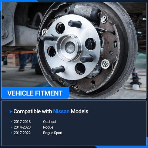 Autoround 513357 محمل العجلات الأمامية وتجميع المحور متوافق مع نيسان روغ 2014-2023 ، Rogue Sport 2017-2022 ، Qashqai 2017-2018 ، 5 lugs w/abs ، مجموعة من 2 in Kuwait