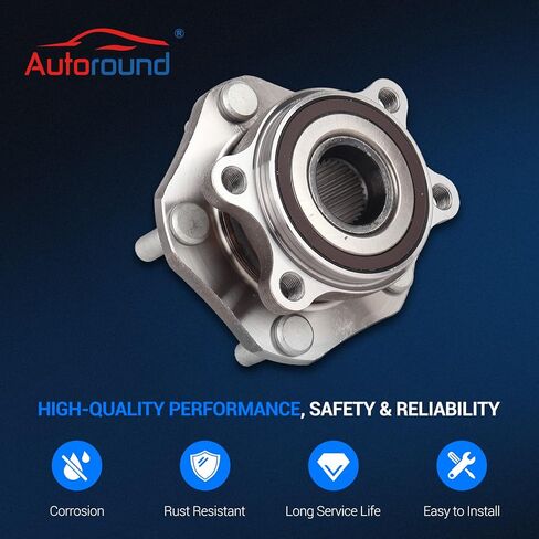 Autoround 513357 محمل العجلات الأمامية وتجميع المحور متوافق مع نيسان روغ 2014-2023 ، Rogue Sport 2017-2022 ، Qashqai 2017-2018 ، 5 lugs w/abs ، مجموعة من 2 in Kuwait