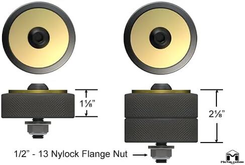 Universal Adjustable Bump-Stop System (1"-2") By Metalcloak, Maximize Your Suspension Travel, Adjustable to Eliminate Interference from Tire/Body, and Gold Zinc Finished Bump Plate in Kuwait