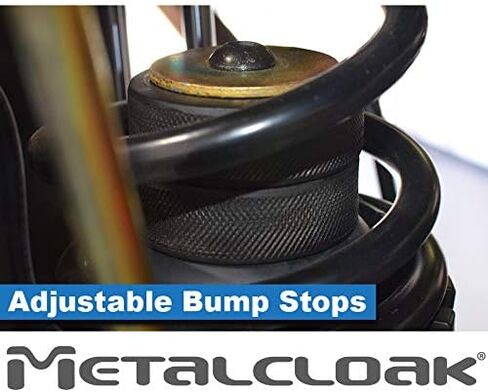 Universal Adjustable Bump-Stop System (1"-2") By Metalcloak, Maximize Your Suspension Travel, Adjustable to Eliminate Interference from Tire/Body, and Gold Zinc Finished Bump Plate in Kuwait