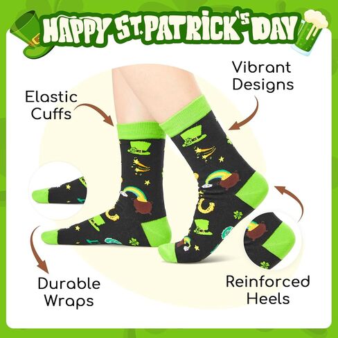جوارب HAPPYPOP St. Patrick's Day للنساء والرجال - جوارب شامروك، جوارب Kiss Me Im Irish Gifts الخضراء، هدايا عيد القديس باتريك in Saudi Arabia