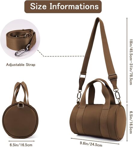 IBEE Small Gym Bag for Women Mini Duffel Bag for Travel Waterproof Workout Crossbody Bags Elastic Fabric Barrel Purse for Sports Fitness Yoga Cute Lightweight in Saudi Arabia