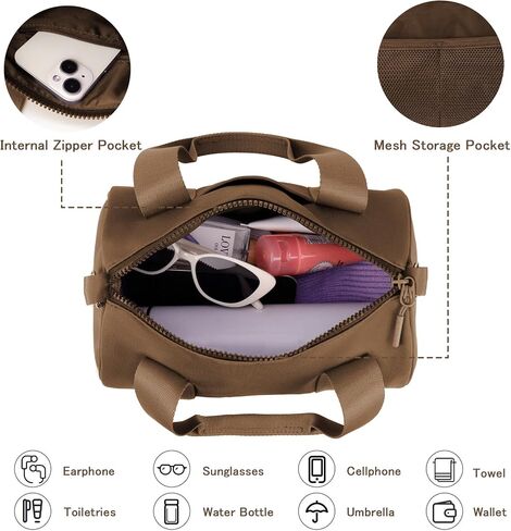 IBEE Small Gym Bag for Women Mini Duffel Bag for Travel Waterproof Workout Crossbody Bags Elastic Fabric Barrel Purse for Sports Fitness Yoga Cute Lightweight in Saudi Arabia
