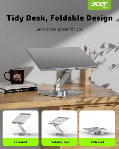 acer Adjustable Laptop Stand for Desk, Laptop Riser with 360 Rotating Base, Ergonomic Foldable Computer Holder Compatible with MacBook Pro Air, Tablet, All Notebooks 10-16 inch in Kuwait