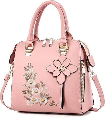 Women Embroidered Satchel Top Handle Purses and Handbag Lightweight Totes Crossbody Shoulderbag for Lady in Saudi Arabia