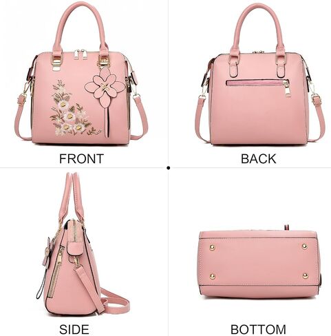 Women Embroidered Satchel Top Handle Purses and Handbag Lightweight Totes Crossbody Shoulderbag for Lady in Saudi Arabia