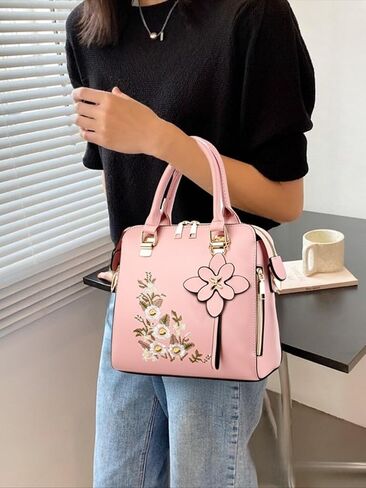 Women Embroidered Satchel Top Handle Purses and Handbag Lightweight Totes Crossbody Shoulderbag for Lady in Saudi Arabia