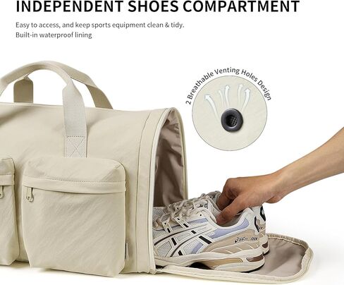 Gym Bag for Women Men with Shoes Compartment, 3 in 1 Carry on Travel Duffel Bags with Trolley Sleeve, Lightweight&Water Resistant Gym Duffel Bag for Travel, Sports, Fitness&Workout (Sky Blue) in Kuwait