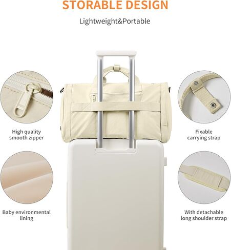 Gym Bag for Women Men with Shoes Compartment, 3 in 1 Carry on Travel Duffel Bags with Trolley Sleeve, Lightweight&Water Resistant Gym Duffel Bag for Travel, Sports, Fitness&Workout (Sky Blue) in Kuwait