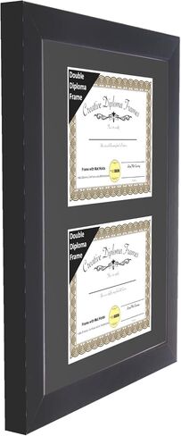 Creative Picture Frames 7x9 inch Classic Black Double Diploma Frame with Black Mat and Installed Wall Hanger in Saudi Arabia