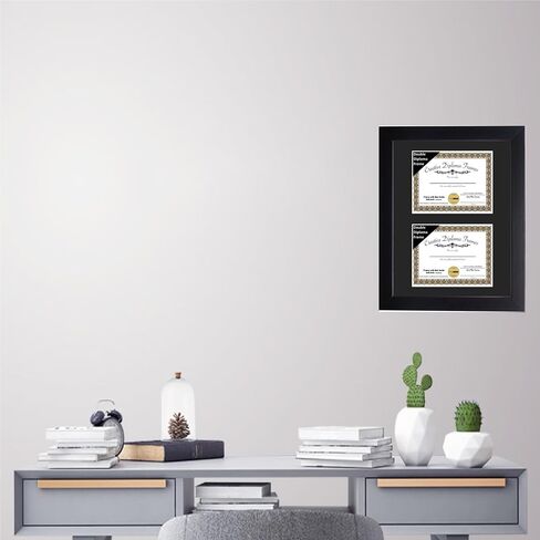 Creative Picture Frames 7x9 inch Classic Black Double Diploma Frame with Black Mat and Installed Wall Hanger in Saudi Arabia