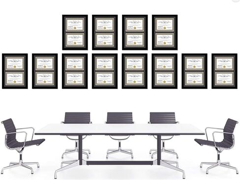 Creative Picture Frames 7x9 inch Classic Black Double Diploma Frame with Black Mat and Installed Wall Hanger in Saudi Arabia