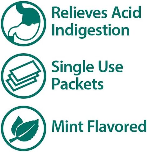 Globe (100 Chewable Mint Antacid Tablets for Acid Indigestion, Heartburn, and Upset Stomach - 50 Packets of 2 Tablets Each, 100 Count. Made in The USA in Saudi Arabia