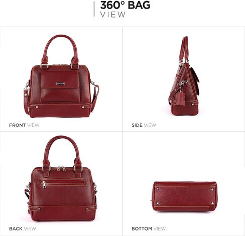 Ladies Handbags for Women Tote Bag – Leather Purses, Shoulder or Crossbody, Black, Red, Dark Green, Dark Brown in Saudi Arabia