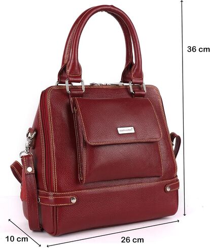 Ladies Handbags for Women Tote Bag – Leather Purses, Shoulder or Crossbody, Black, Red, Dark Green, Dark Brown in Saudi Arabia
