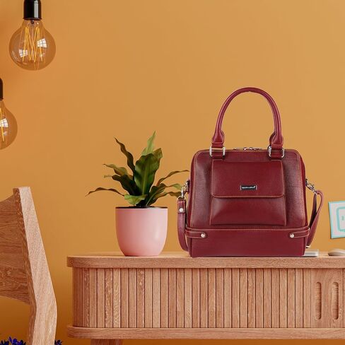 Ladies Handbags for Women Tote Bag – Leather Purses, Shoulder or Crossbody, Black, Red, Dark Green, Dark Brown in Saudi Arabia
