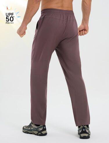 baleaf Men's Hiking Pants Ripstop Water Resistant Cargo Quick Dry Travel Elastic Waist with Zip Pockets UPF 50+ Work in Saudi Arabia